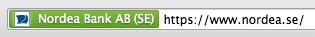 URL bar while using an EV SSL certificate